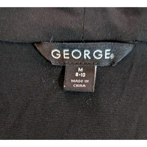 GEORGE Women’s Shirt Blouse Black Short Sleeve Ruched Twist V-Neck Size Medium - Picture 3 of 6